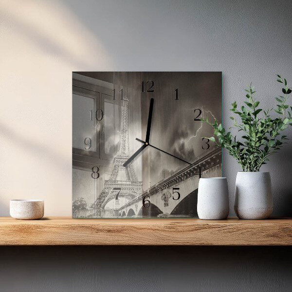 Square wall clock Paris