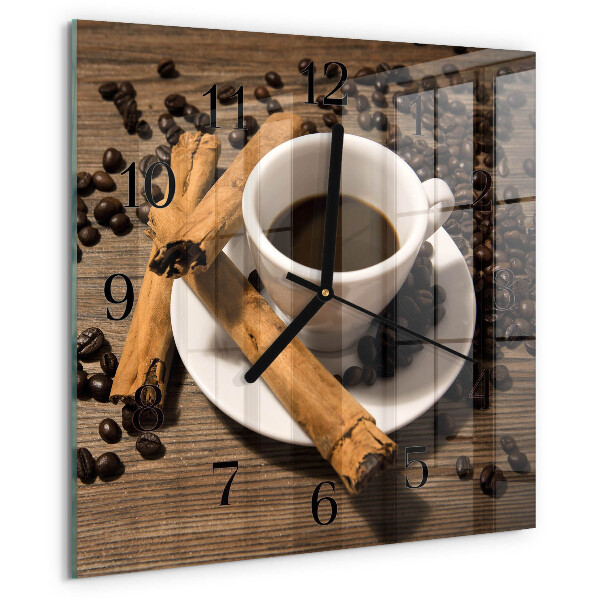 Square wall clock Cinnamon Coffee