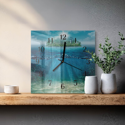 Square wall clock Seabed