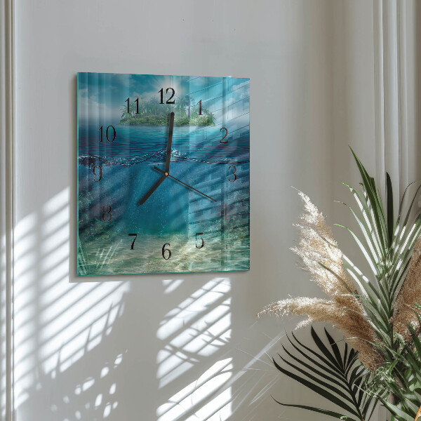 Square wall clock Seabed