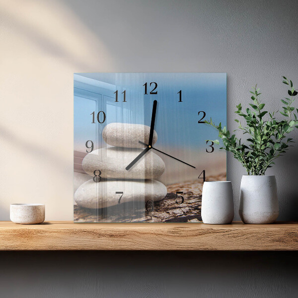 Square wall clock Stones