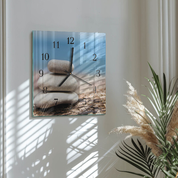 Square wall clock Stones