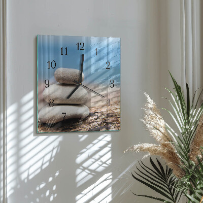 Square wall clock Stones