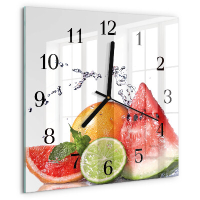 Square wall clock Fruit