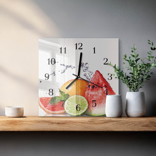 Square wall clock Fruit