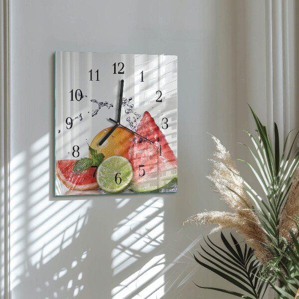 Square wall clock Fruit