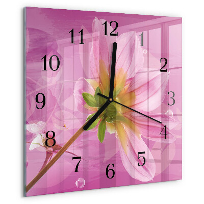 Square wall clock Flower
