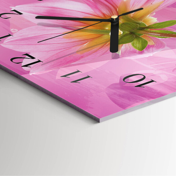 Square wall clock Flower