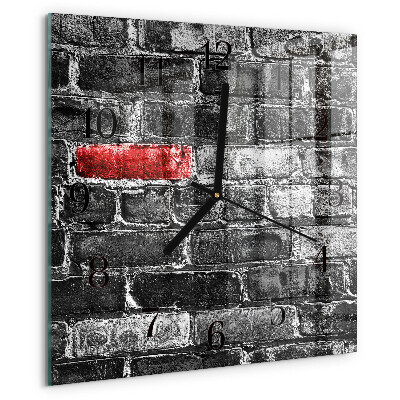 Square wall clock Brick