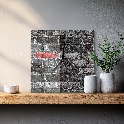 Square wall clock Brick