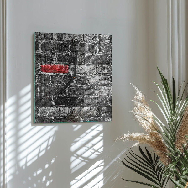 Square wall clock Brick