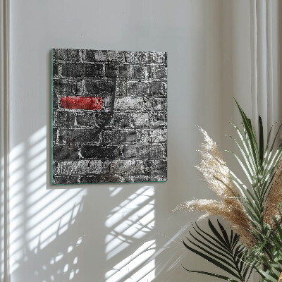 Square wall clock Brick