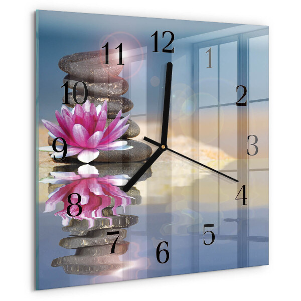 Square wall clock Water Stones