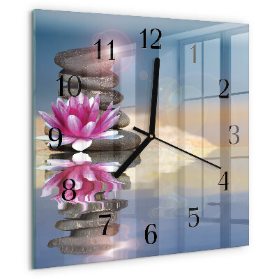 Square wall clock Water Stones