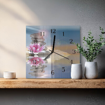 Square wall clock Water Stones