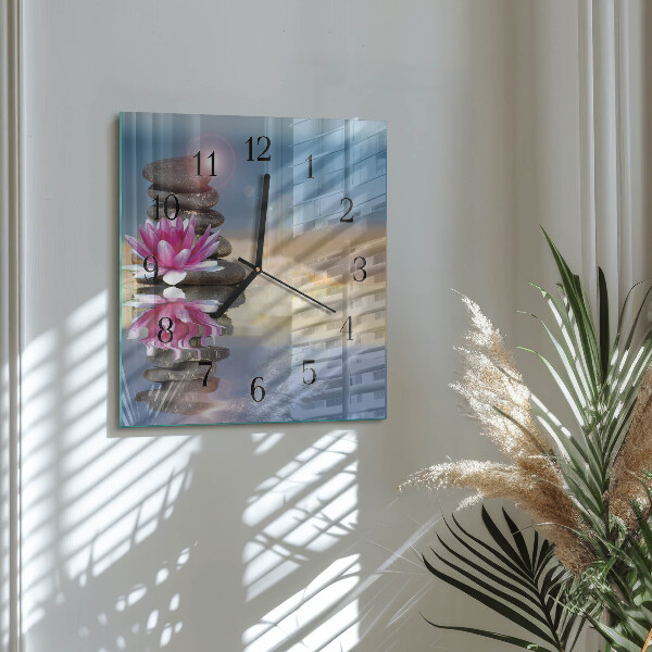Square wall clock Water Stones