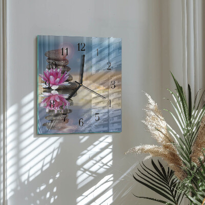 Square wall clock Water Stones