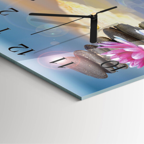 Square wall clock Water Stones