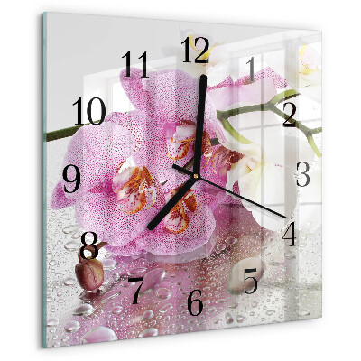 Square wall clock Orchid