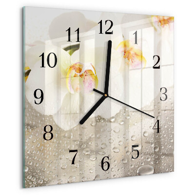 Square wall clock Orchid