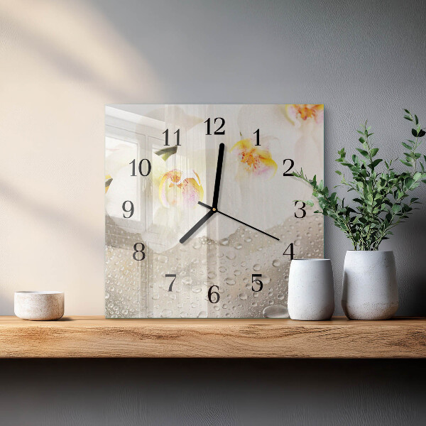 Square wall clock Orchid