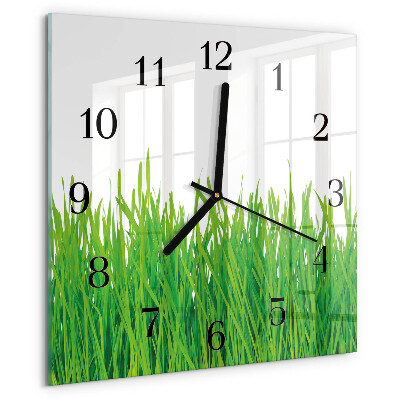 Square wall clock Grass