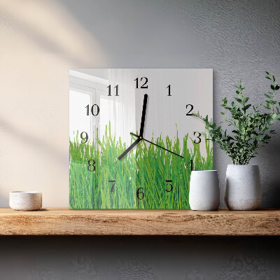 Square wall clock Grass