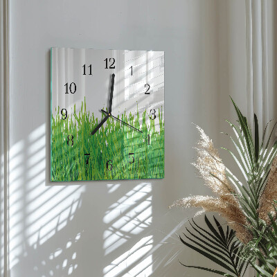 Square wall clock Grass