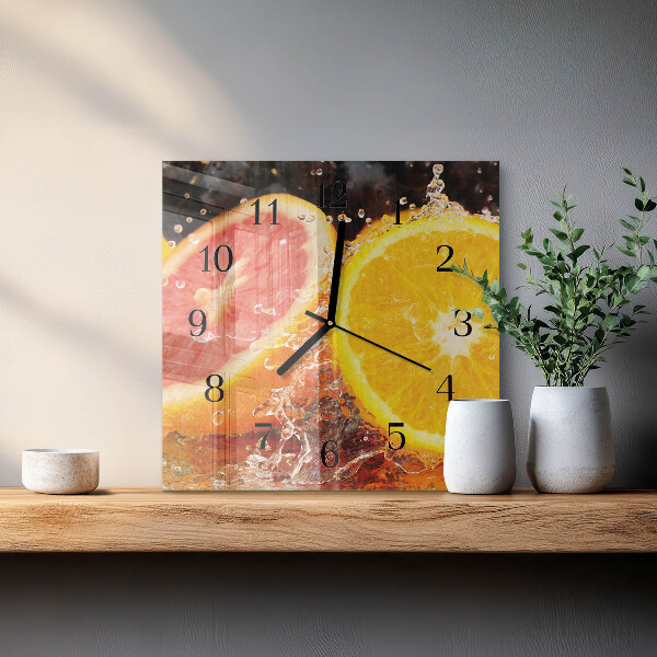 Square wall clock Fruit
