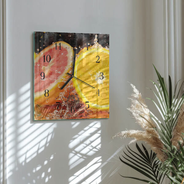 Square wall clock Fruit
