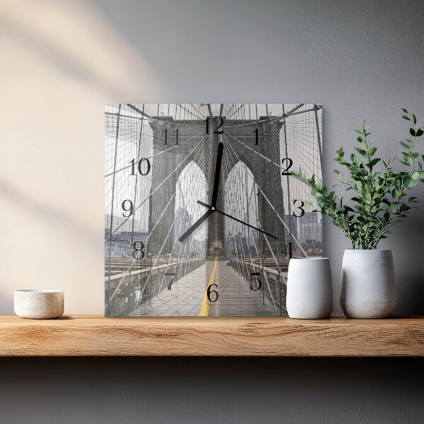 Square wall clock Brooklyn Bridge