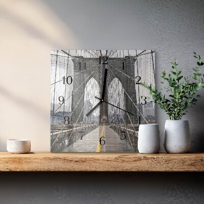 Square wall clock Brooklyn Bridge