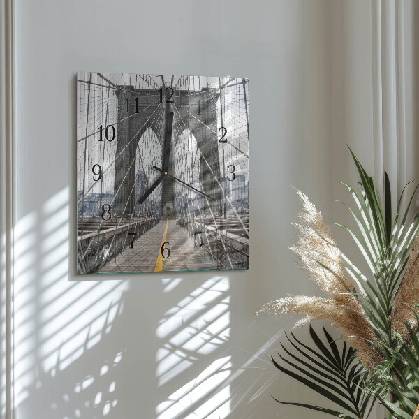 Square wall clock Brooklyn Bridge