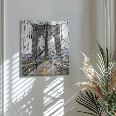 Square wall clock Brooklyn Bridge