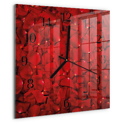 Square wall clock Rose Petals