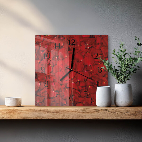 Square wall clock Rose Petals