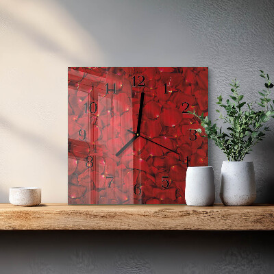 Square wall clock Rose Petals