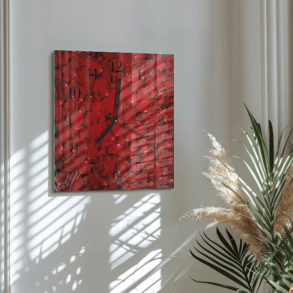 Square wall clock Rose Petals