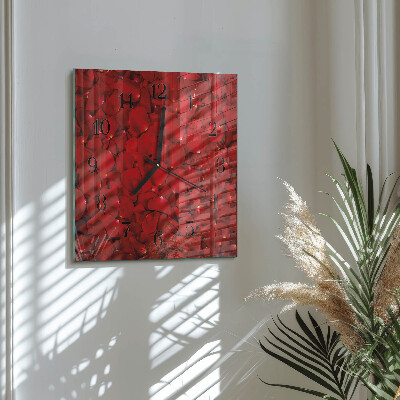 Square wall clock Rose Petals