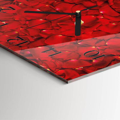 Square wall clock Rose Petals