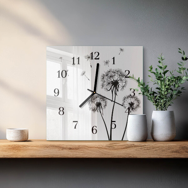 Square wall clock Dandelion