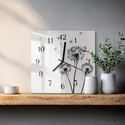 Square wall clock Dandelion