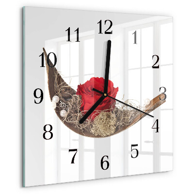 Square wall clock Rose
