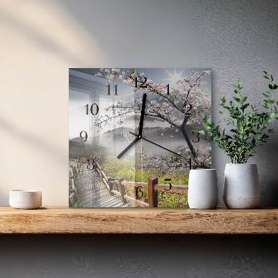 Square wall clock Spring