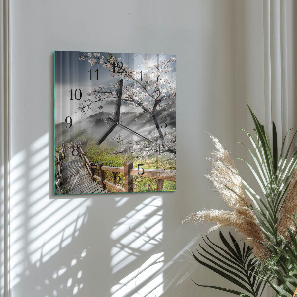 Square wall clock Spring