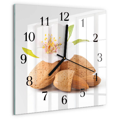Square wall clock Almonds