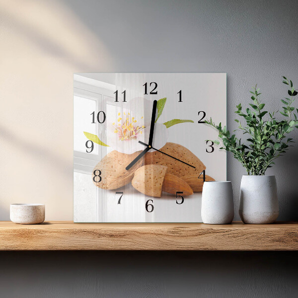 Square wall clock Almonds