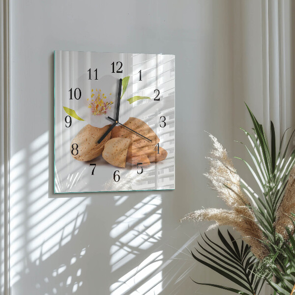 Square wall clock Almonds