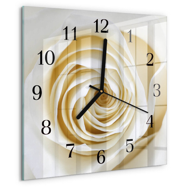 Square wall clock Rose