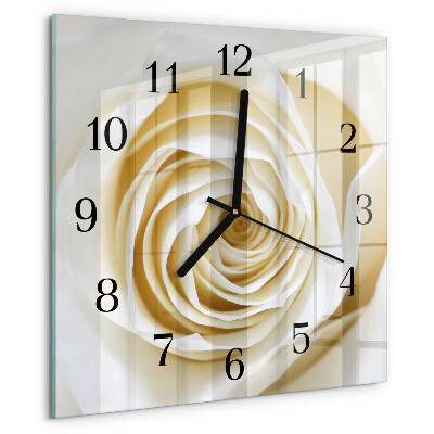 Square wall clock Rose